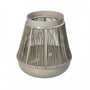 PORTACANDELA MET. 13X13X13,5cm - ivory