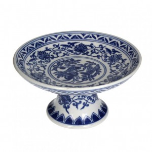 ALZATA PORCELLANA 20,5XH11cm-blue