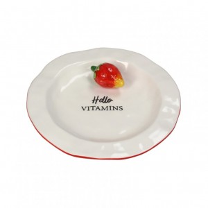 PIATTO PORCELLANA FRAGOLA D15 H3 cm
