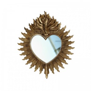 SPECCHIO CUORE POLIRES. 28X3 H33 - gold