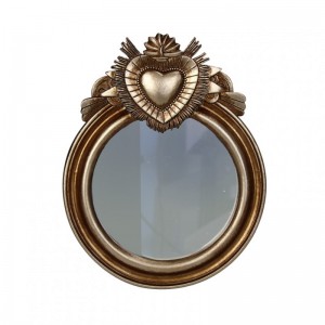 SPECCHIO CUORE RES. 13X16 H2 cm - gold