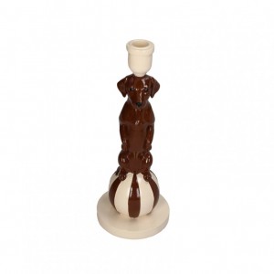 CANDELABRO BASSOTTO RES. D12 H30-marro