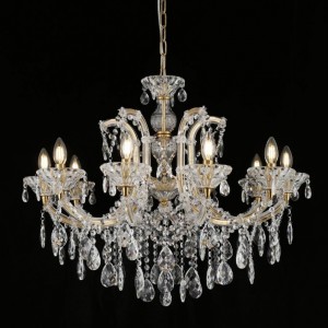 10LIGHTS CHANDELIER D80 H60 CM glass + gold