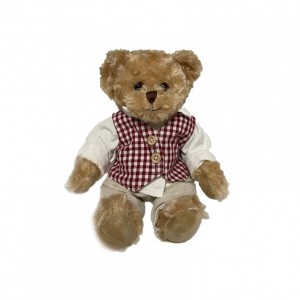 ORSO PELUCHE VESTITO ROSSO H30