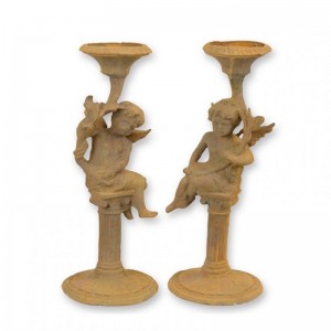 CANDELABRO PUTTO GHISA H47,5cm 2MOD.ASS