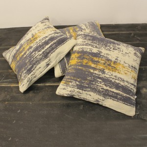 CUSHION 50X50CM - yellow / gray