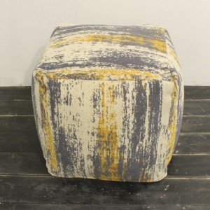 POUF 45X45X45CM - giallo/grigio