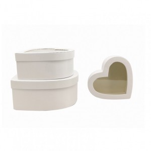 SCATOLA cuore raso S/3 - bianca
