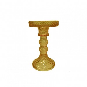 CANDELABRO VETRO D8,8 H14,3 - ambra