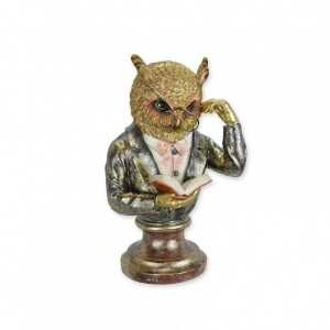 BUSTO GUFO RESINA 22X19 H35