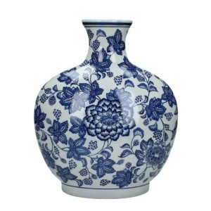 VASO PORCELLANA 26X12XH32cm - blue