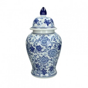 VASO PORCELLANA 22X22XH36,5cm - blue