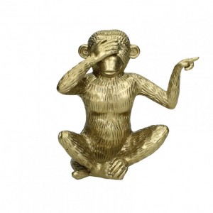 MONKEYS POLYMES. GOLD 14X9XH15CM