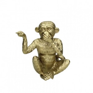 MONKEYS POLYMES. GOLD 14X10XH14.5CM