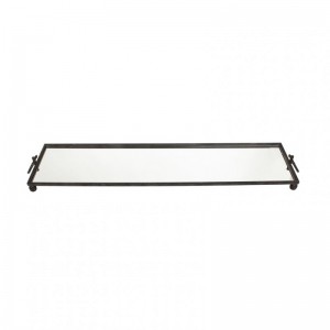 VASSOIO SPECCHIO MET. 153X35 H11cm -nero