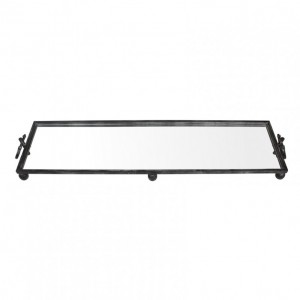 VASSOIO SPECCHIO MET. 119,5X31 H11cm-ner