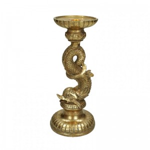 CANDELABRO PESCE RES. 11,2XH26cm - gold