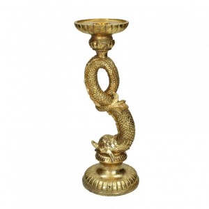 FISH CANDLESTICK RES. 11,4XH31,2cm -gold
