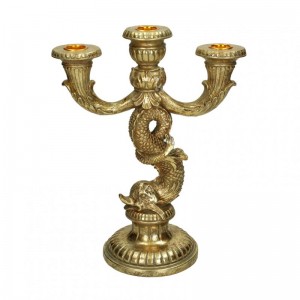 CANDELABRO PESCE RES. 22X12XH28,5cm-gol