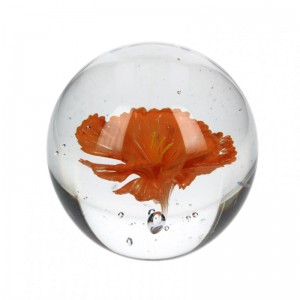 SFERA VETRO D10CM fiore arancio - sc50%