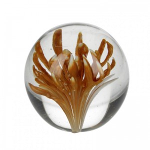 SFERA VETRO D7CM fiore giallo - sc50%