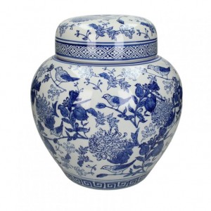 VASO PORCELLANA 28X28XH30cm - blue