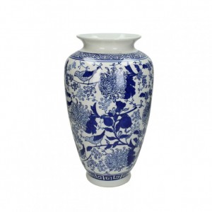 VASO PORCELLANA 18X18XH36CM -blue