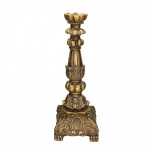 RESIN CANDLESTICK 17XH46CM - gold