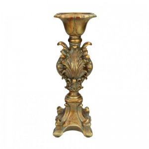 CANDELABRO RESINA 10,5 H31CM - oro