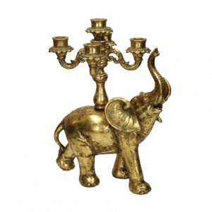 CANDELABRO ELEFANTE RES.32X19 H38 - gold