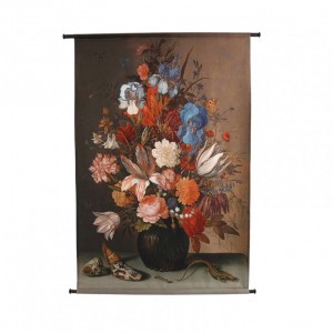 PANNELLO MURO fiori 105XH136cm-velluto