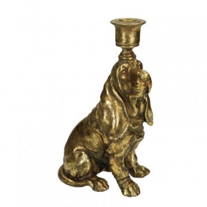 CANDLESTICK dog RES. 14,5XH24,2cm - gold