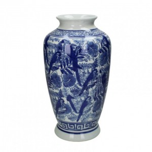 VASO PORCELLANA 16X16XH31cm - blue