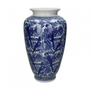 VASO PORCELLANA 18X18XH36cm - blue