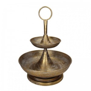 STAND 2 PLATES METAL 36XH49,5cm - gold