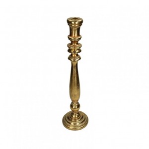 CANDELABRO RESINA 12,5X12,5X48cm - gold