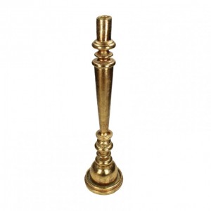 CANDELABRO RESINA 12,5X12,5X50cm - gold