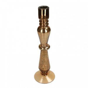 CANDELABRO VETRO 7,7XH27 cm -rame