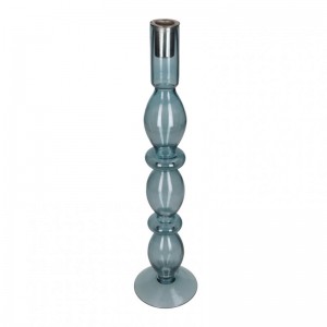 CANDELABRO VETRO 10XH40 cm - blue