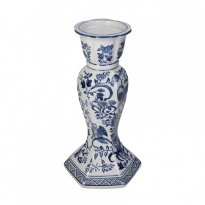 CANDELABRO PORCELLANA 15,5XH28,5cm -blue