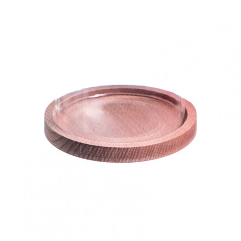 3059A-MDF-NAT | BASE PER CUPOLA VETRO D12 H15 CM-natural