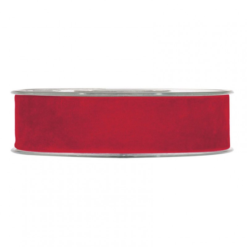 N/double velvet 25mm 7mt - red