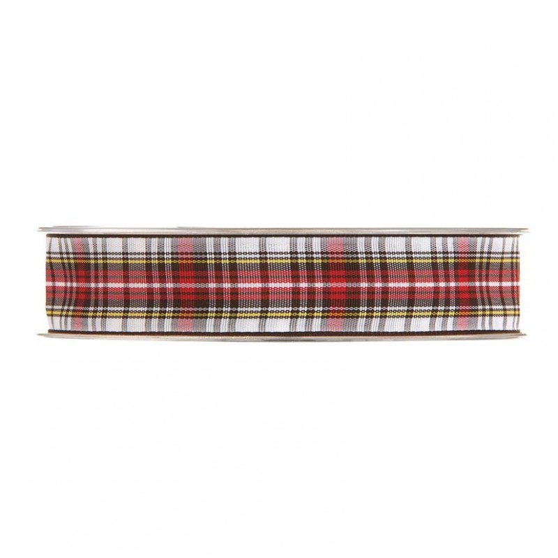 N/tartan 12mm 20mt - white red