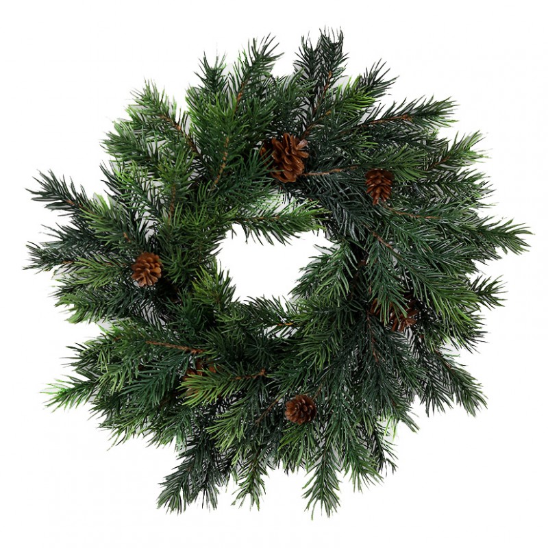 313779 | CORONA PINO C/PIGNE D40 CM -green