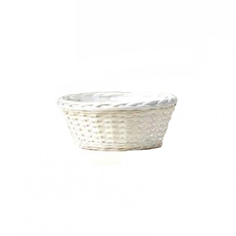 Cesto vimini d33 h14 cm - bianco