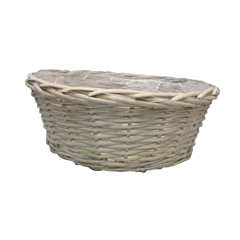 Cesto vimini d39 h15,5 cm - grigio