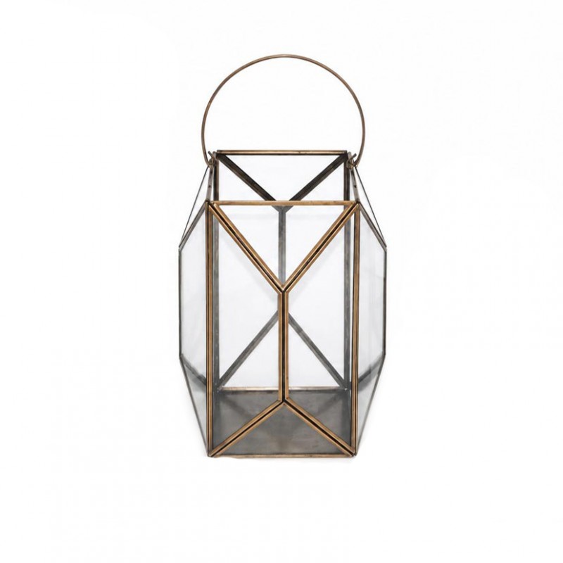 Lanterna 20x20 h23 - brass gold