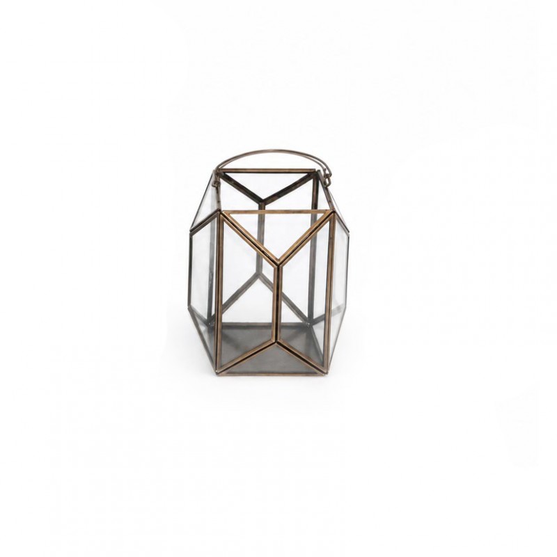 Lanterna 17x18 h18 - brass gold