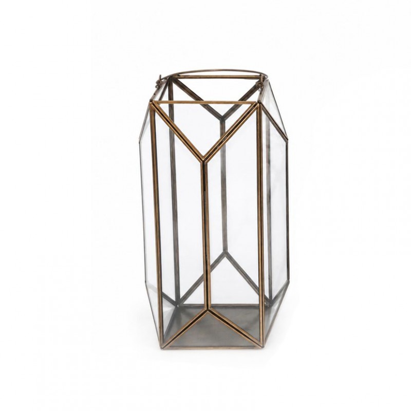 Lanterna 20x20 h33 - brass gold