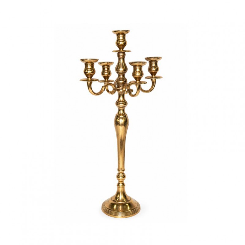 G-4951-RG | CANDELABRO ALLUM.RAWGOLD H80CM-5fuochi